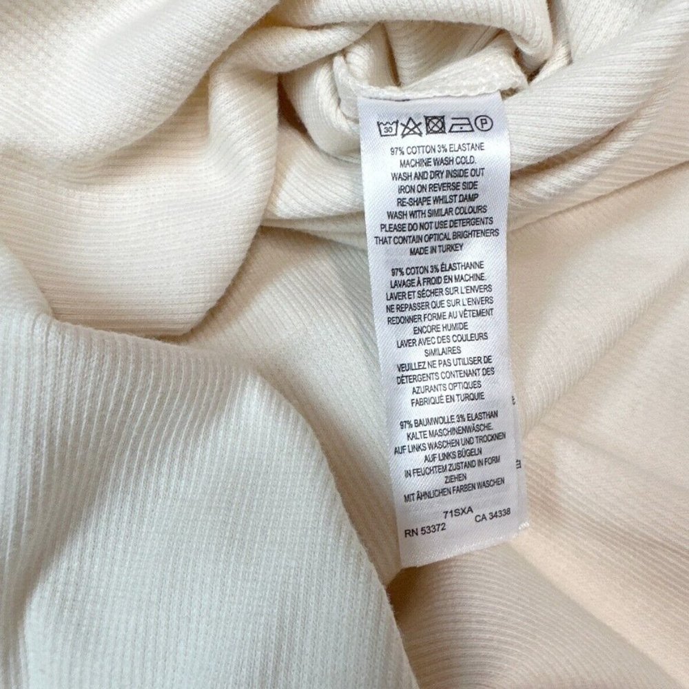 French Connection Rasha Cutout Detail Body-Con Stretch Cotton Dress in Ecru M - Picture 6 of 6